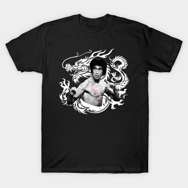 Bruce Lee in Enter The Dragon (White Version) T-Shirt by CoolDojoBro